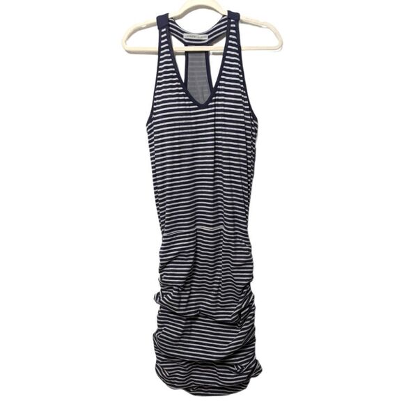 NWT ATHLETA Striped Ruched Racerback Tank Dress L - Picture 2 of 7